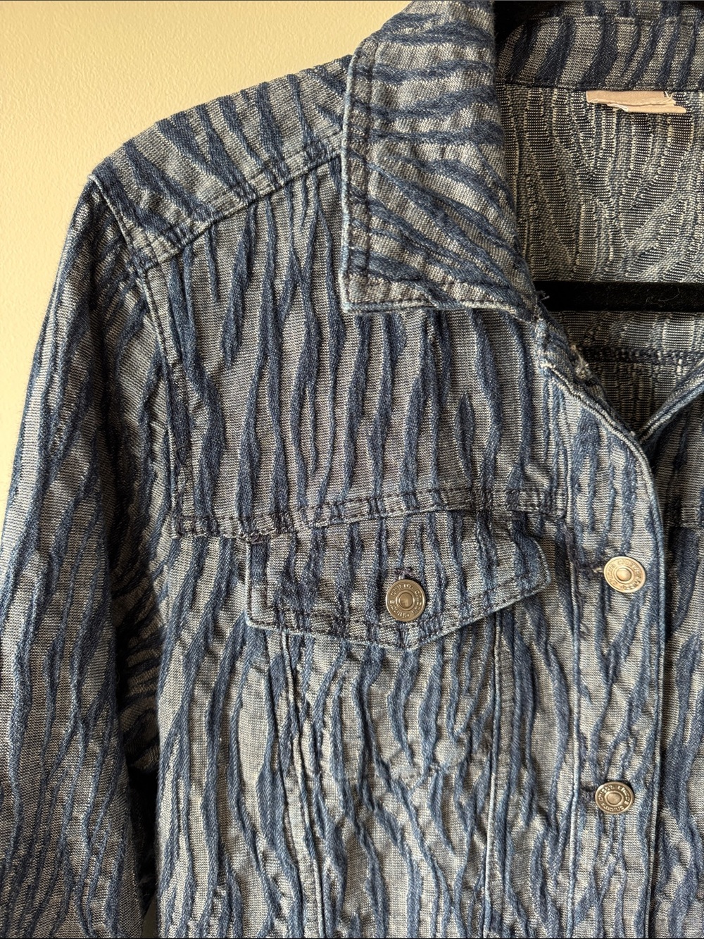 Chico's Blue Patterned Button-Up Jacket - Picture 5 of 12